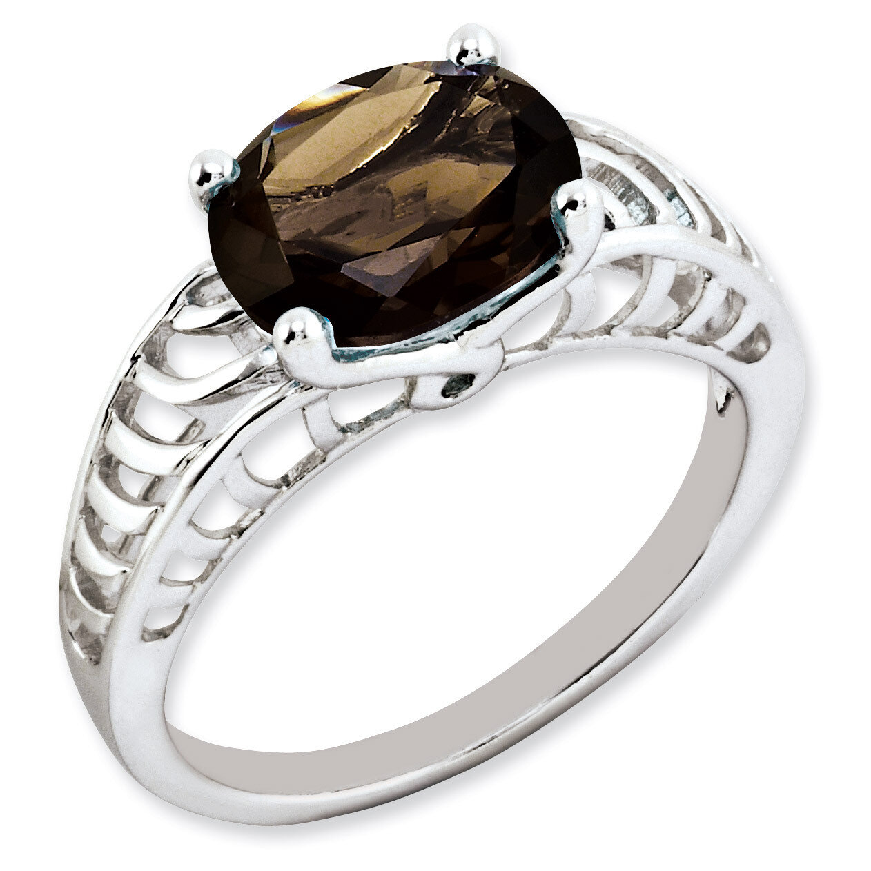 Smoky Quartz Ring Sterling Silver QR2890SQ, MPN: QR2890SQ, 886774190051