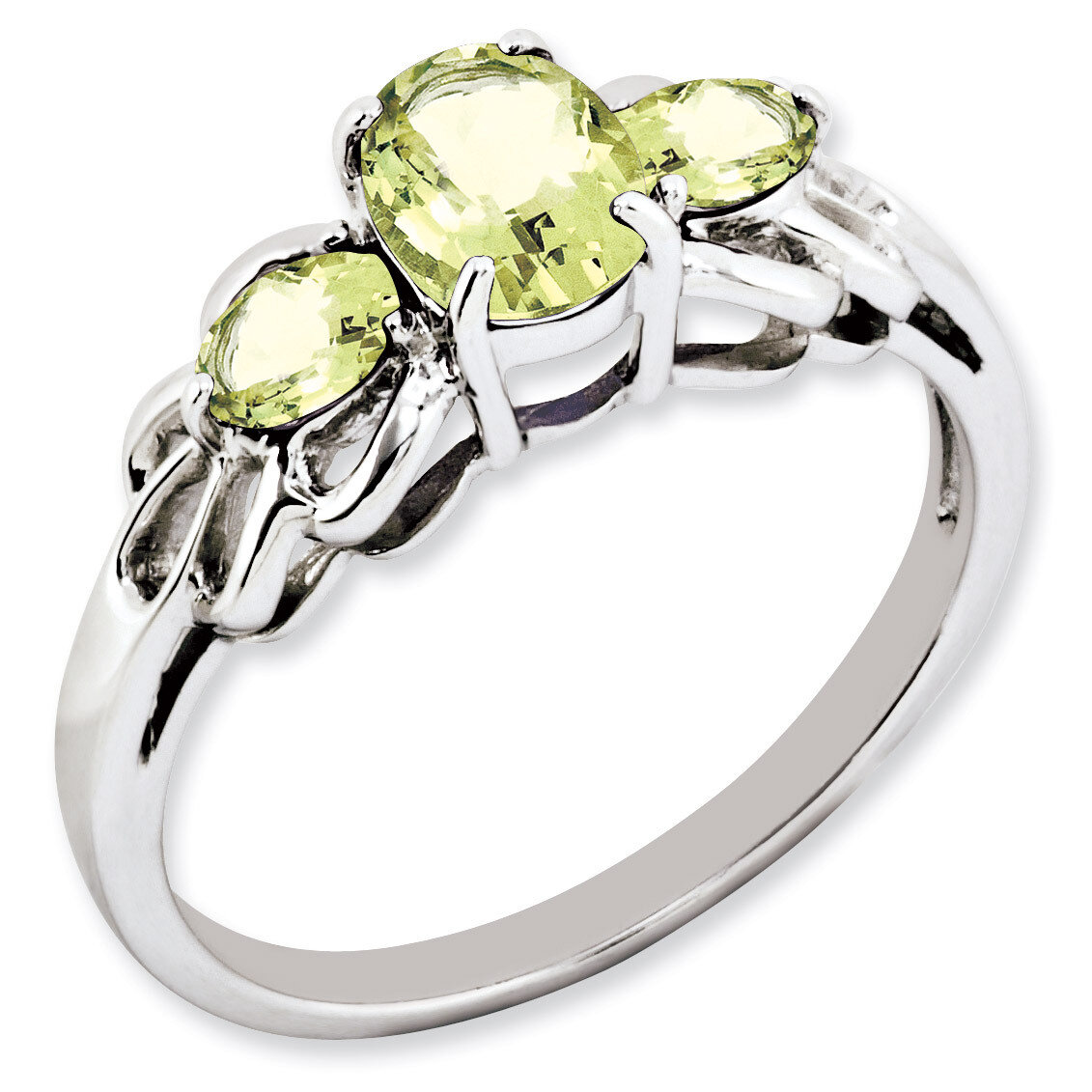 Oval Lemon Quartz Ring Sterling Silver QR2905LQ, MPN: QR2905LQ, 883957360003