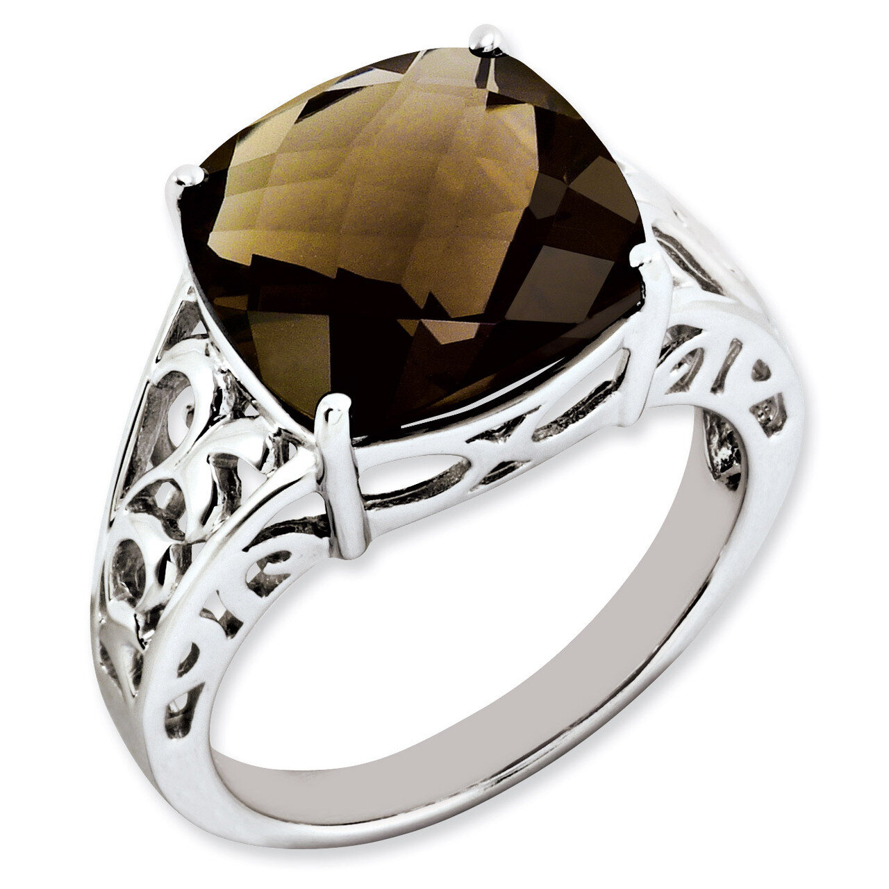 Smoky Quartz Ring Sterling Silver QR2943SQ, MPN: QR2943SQ, 883957615172