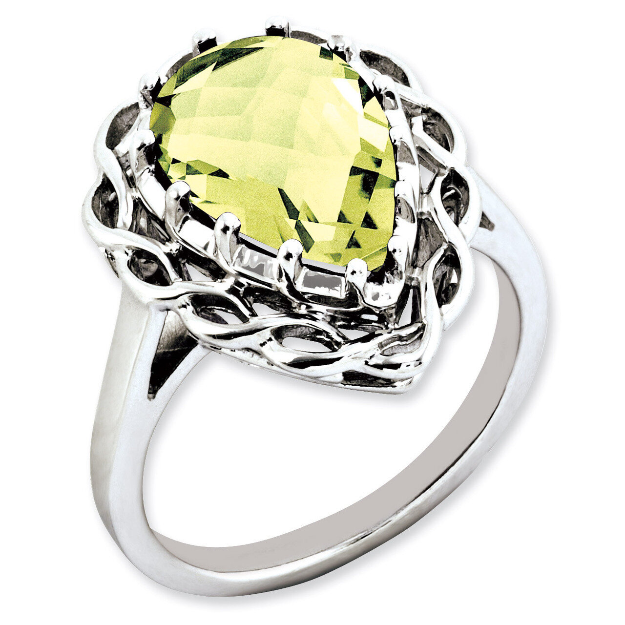 Lemon Quartz Ring Sterling Silver QR2946LQ, MPN: QR2946LQ, 883957360454