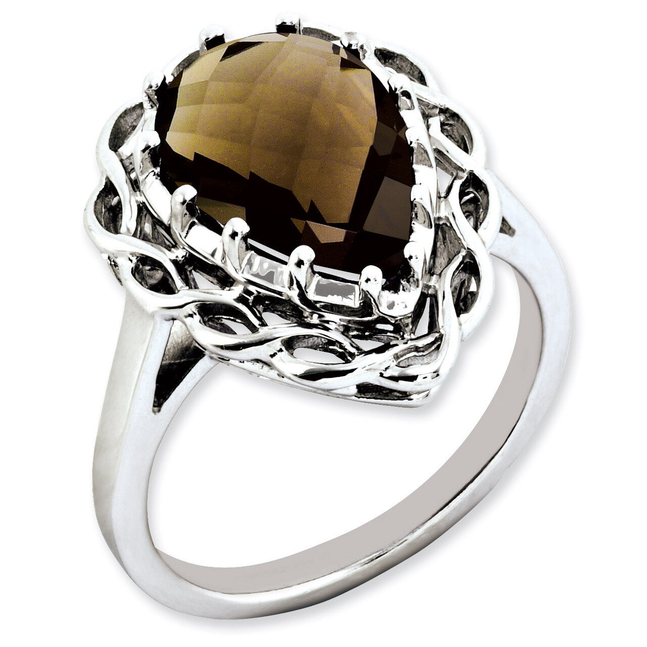 Smoky Quartz Ring Sterling Silver QR2946SQ, MPN: QR2946SQ, 883957615608