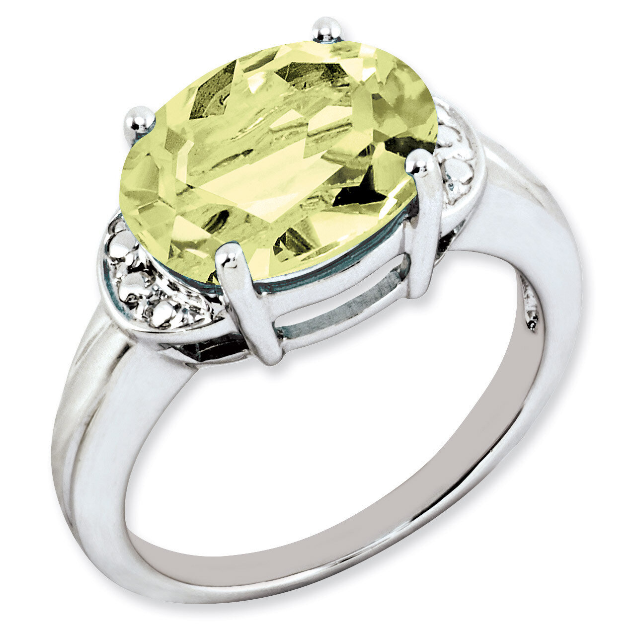 Oval Lemon Quartz Ring Sterling Silver QR2947LQ, MPN: QR2947LQ, 883957242163