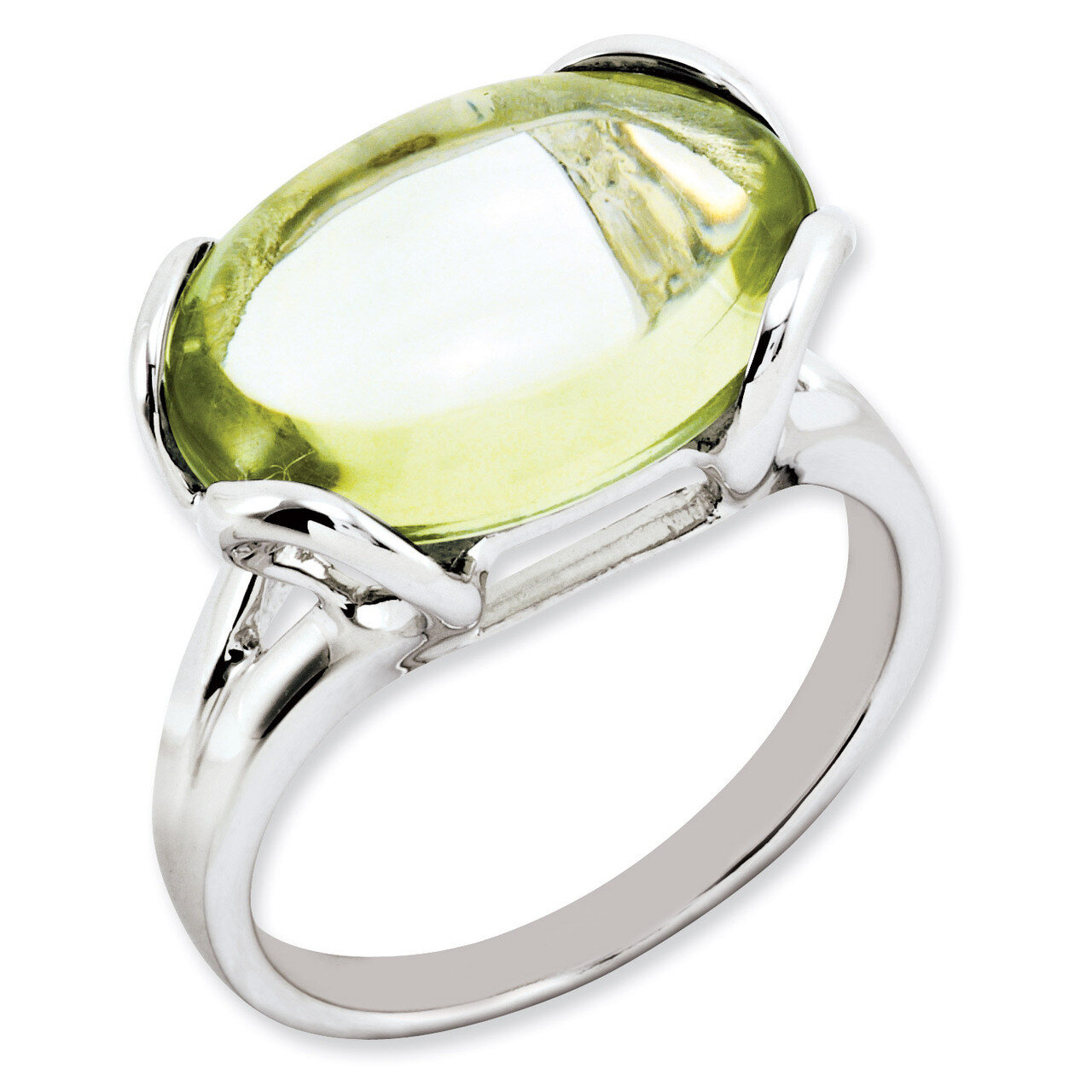 Oval Lemon Quartz Ring Sterling Silver QR2952LQ, MPN: QR2952LQ, 886774198026