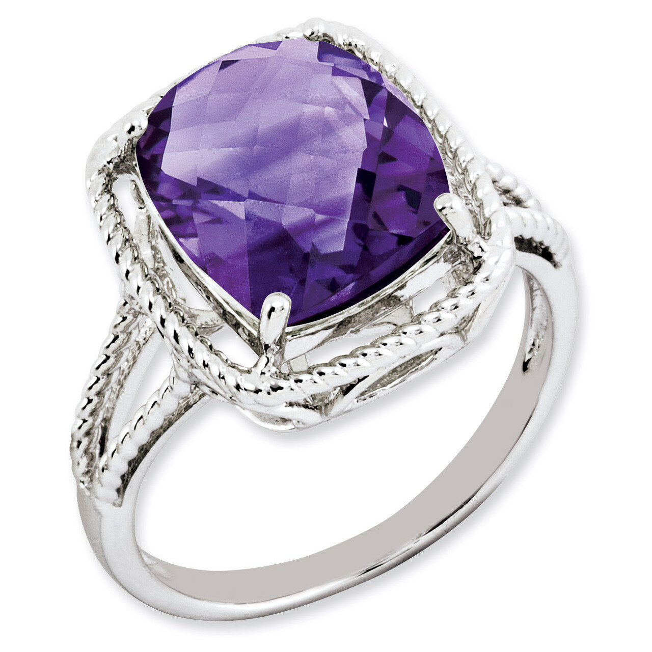Amethyst Ring Sterling Silver QR2956AM, MPN: QR2956AM, 883957617428