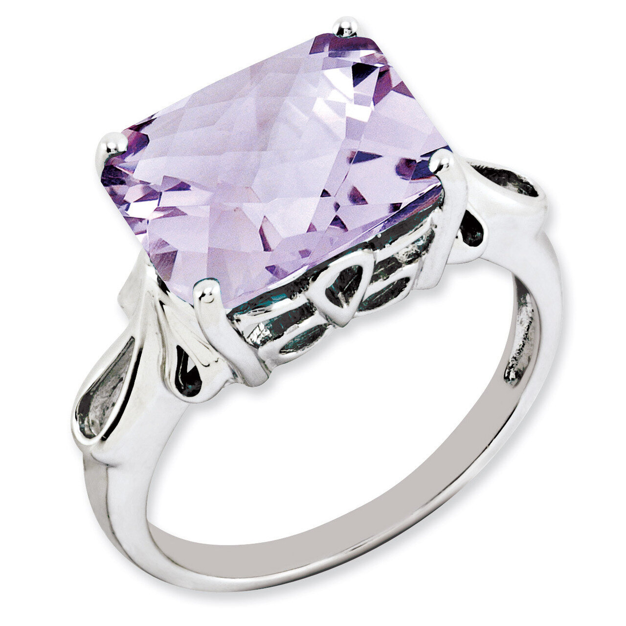 Octagonal Pink Quartz Ring Sterling Silver QR2958PQ, MPN: QR2958PQ, 883957360744