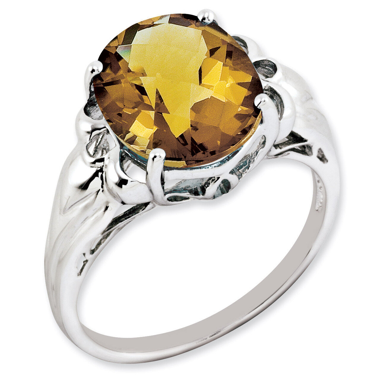 Oval Whiskey Quartz Ring Sterling Silver QR2960WQ, MPN: QR2960WQ, 883957360812