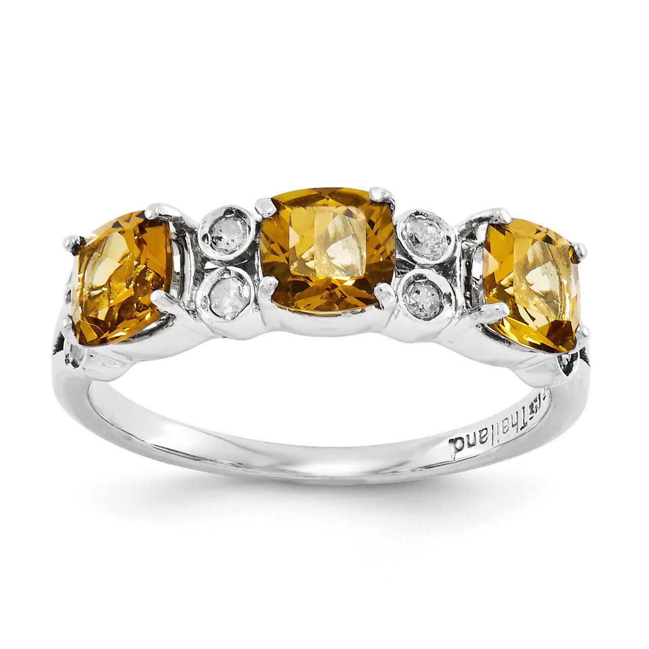 Whiskey Quartz &amp; Diamond Ring Sterling Silver QR3074WQ, MPN: QR3074WQ, 883957243139