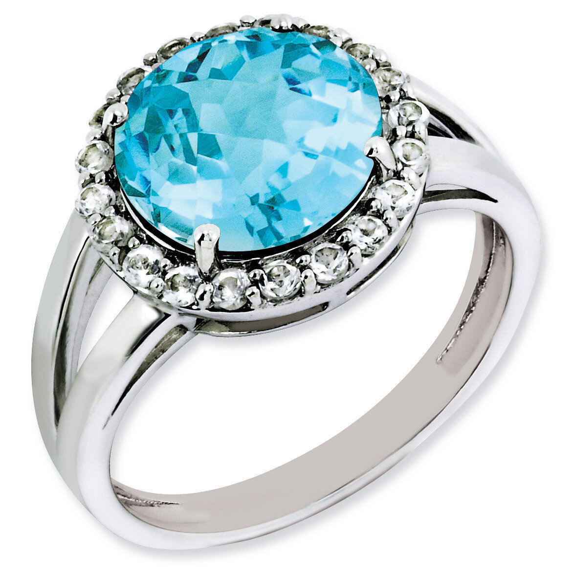 Blue Topaz Ring Sterling Silver QR3077BT, MPN: QR3077BT, 883957646909