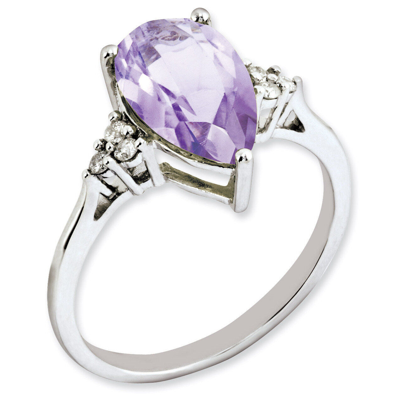 Pink Quartz Ring Sterling Silver Diamond QR3083PQ, MPN: QR3083PQ, 883957403960