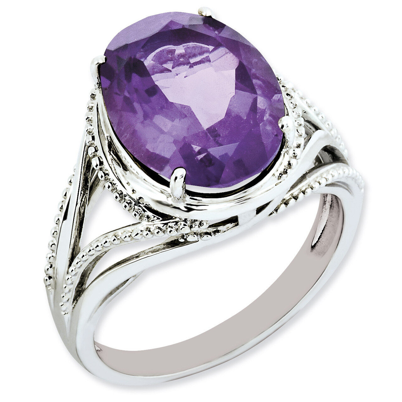Amethyst Ring Sterling Silver QR3085AM, MPN: QR3085AM, 883957650524