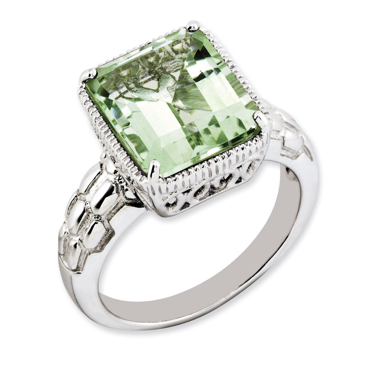 Green Quartz Ring Sterling Silver QR3170AG, MPN: QR3170AG, 883957363059