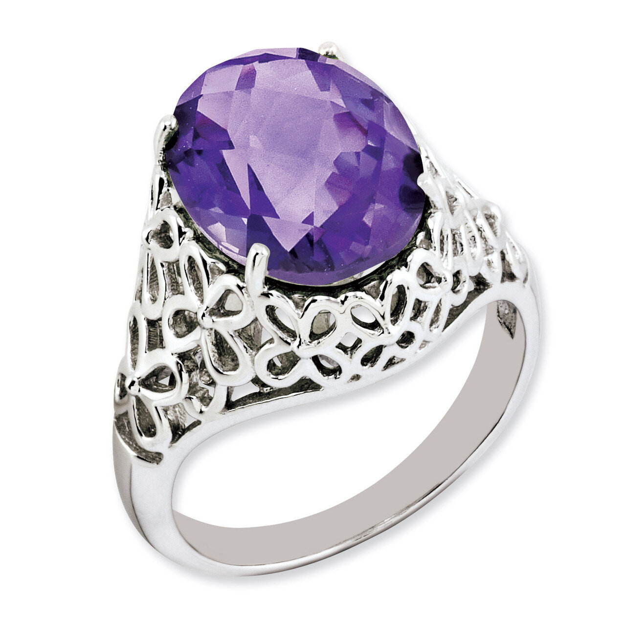 Amethyst Ring Sterling Silver QR3176AM, MPN: QR3176AM, 883957363219
