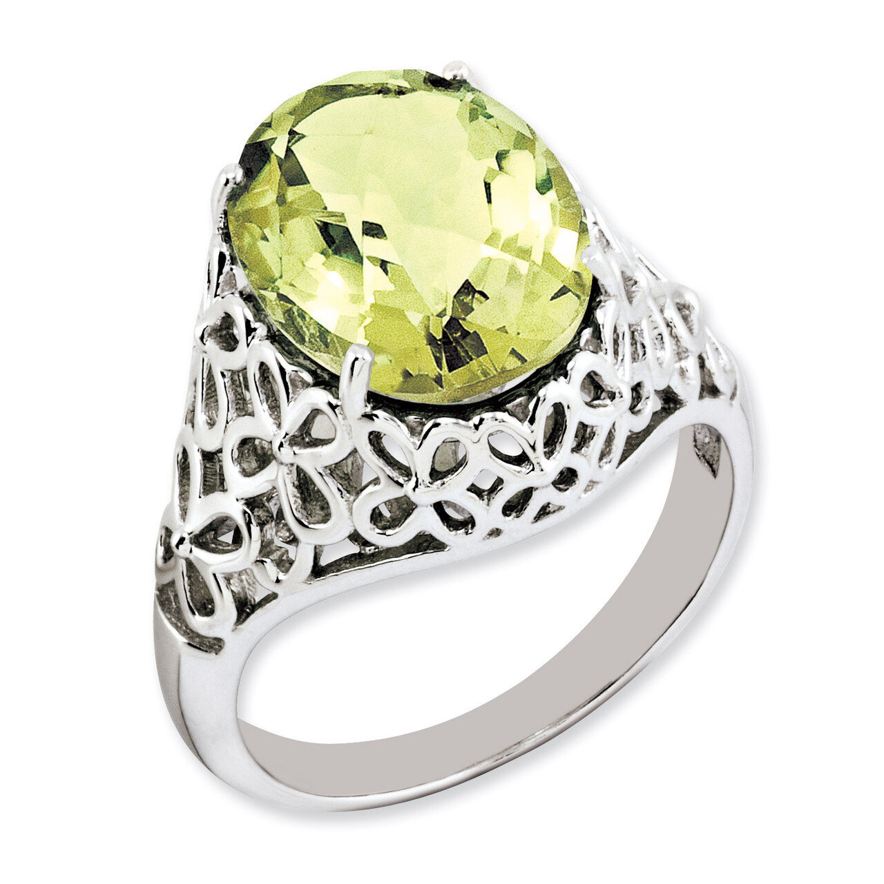 Oval Lemon Quartz Ring Sterling Silver QR3176LQ, MPN: QR3176LQ, 883957404288