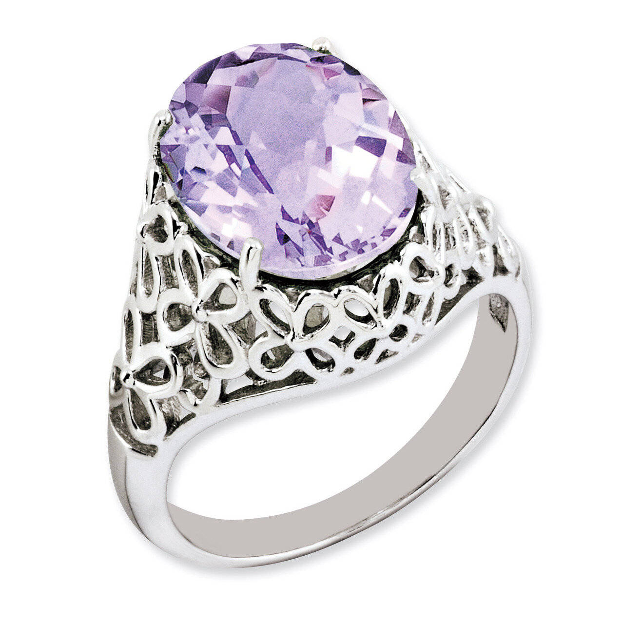 Oval Pink Quartz Ring Sterling Silver QR3176PQ, MPN: QR3176PQ, 883957404295