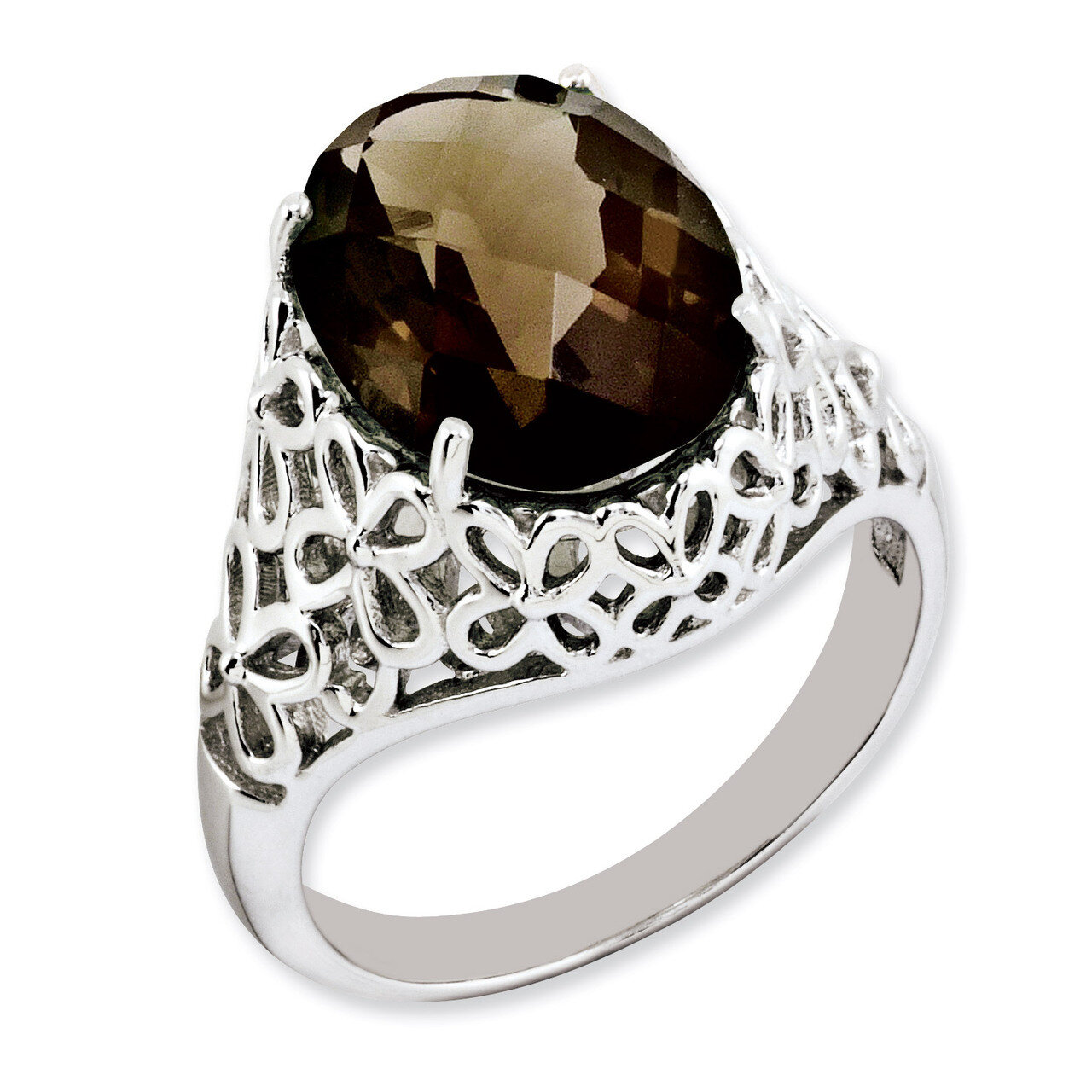 Smoky Quartz Ring Sterling Silver QR3176SQ, MPN: QR3176SQ, 883957363226