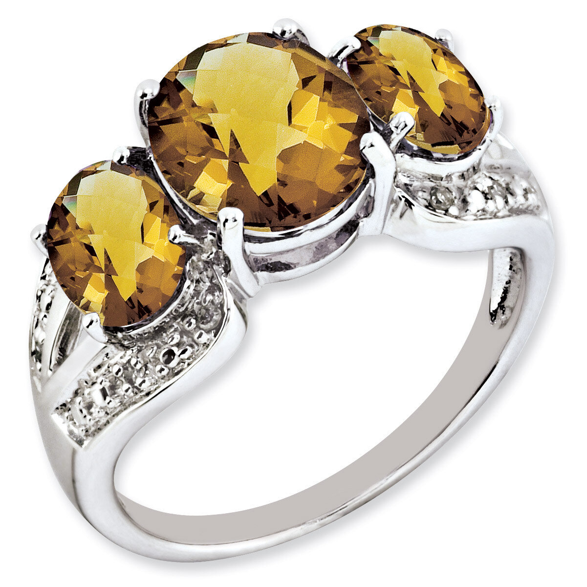 Whiskey Quartz &amp; Diamond Ring Sterling Silver QR3184WQ, MPN: QR3184WQ, 883957157672