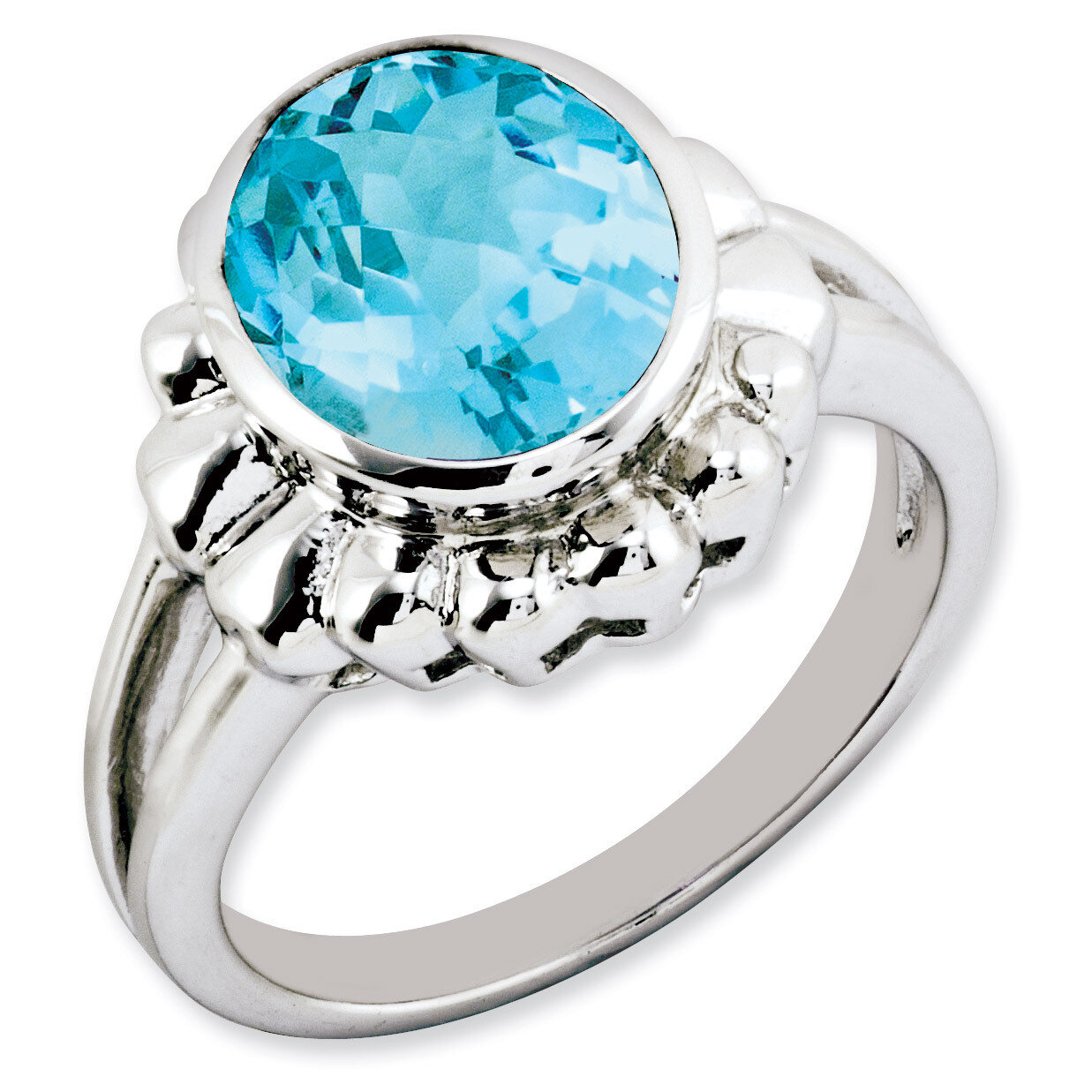Light Swiss Blue Topaz Ring Sterling Silver QR3187LSBT, MPN: QR3187LSBT, 883957665023
