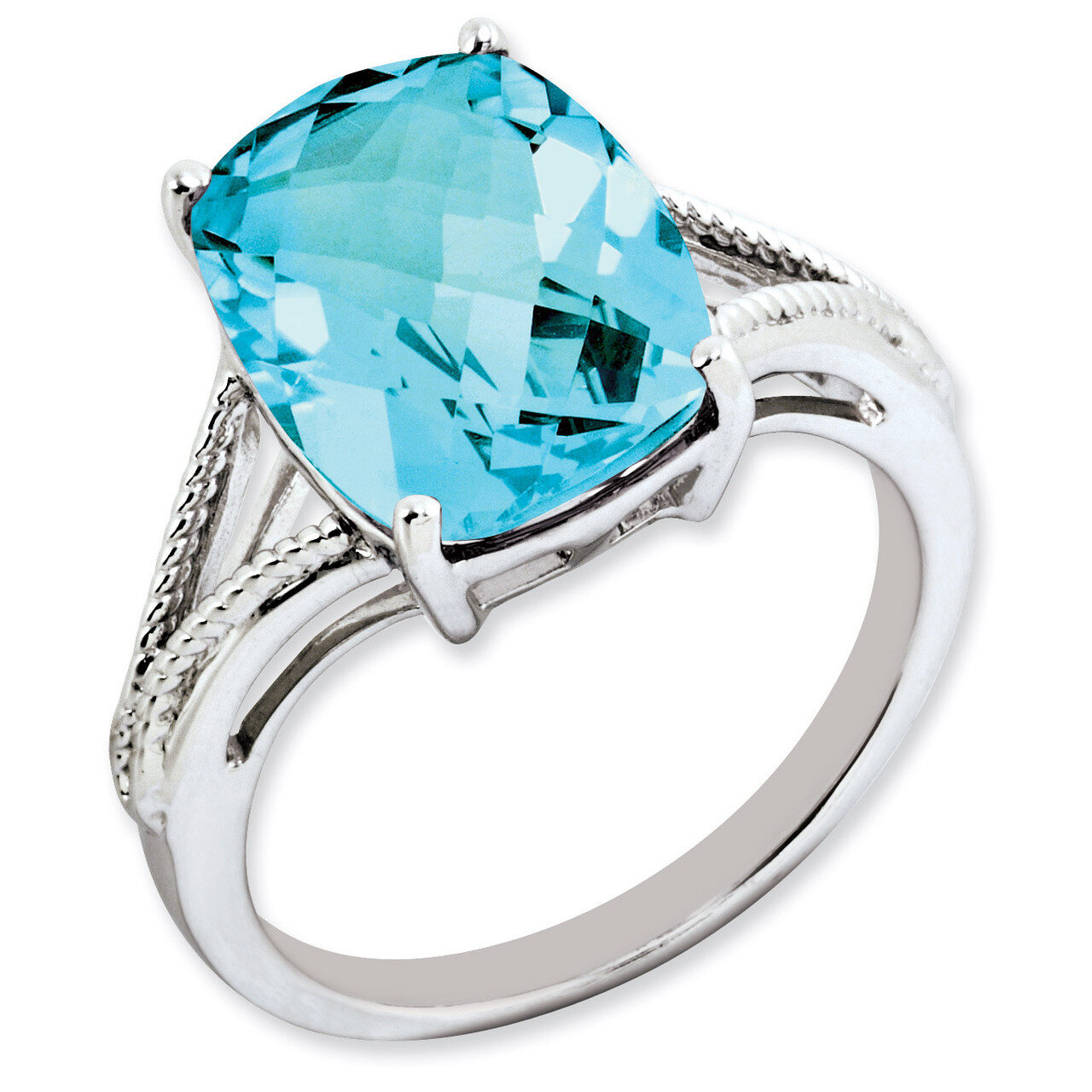 Light Swiss Blue Topaz Ring Sterling Silver QR3195LSBT, MPN: QR3195LSBT, 883957669786