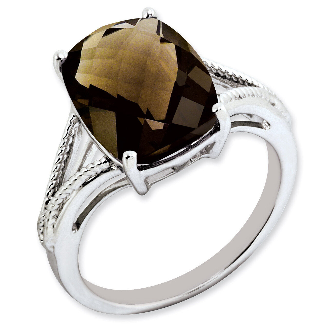 Smoky Quartz Ring Sterling Silver QR3195SQ, MPN: QR3195SQ, 883957670843