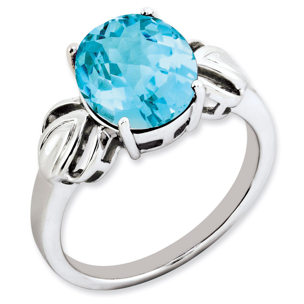 Light Swiss Blue Topaz Ring Sterling Silver QR3197LSBT, MPN: QR3197LSBT, 883957671215