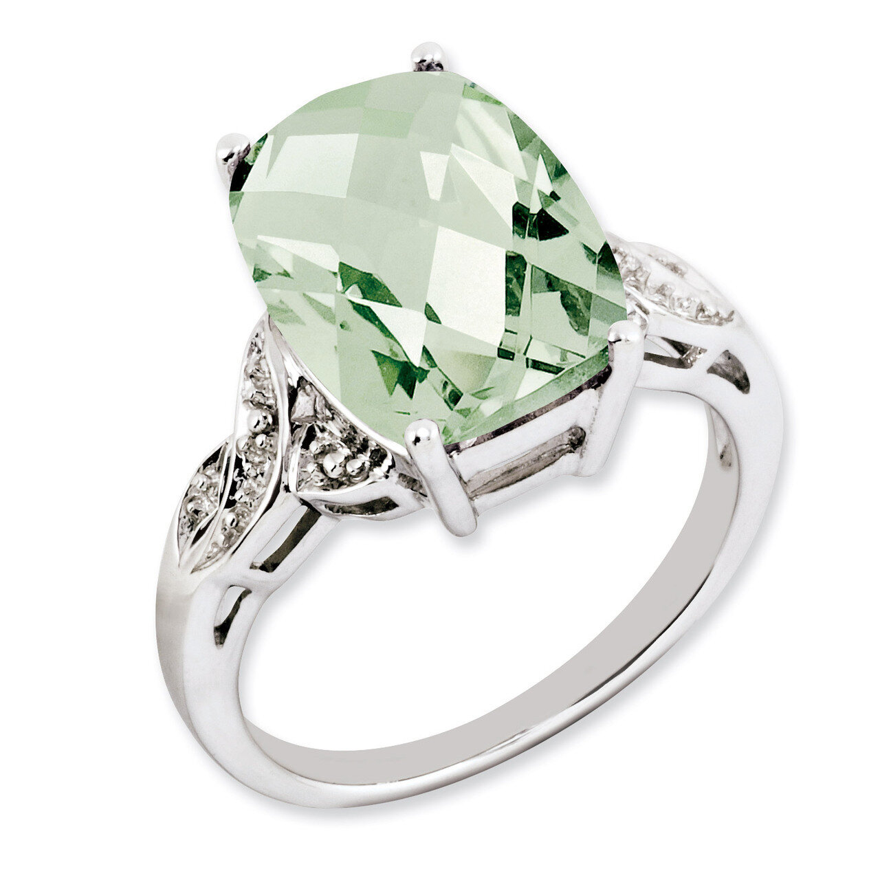 Green Quartz Ring Sterling Silver QR3201AG, MPN: QR3201AG, 883957363752