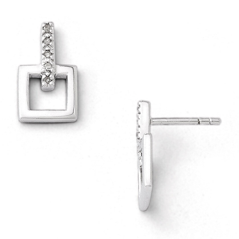 .05ct. Diamond Earrings Sterling Silver QW203