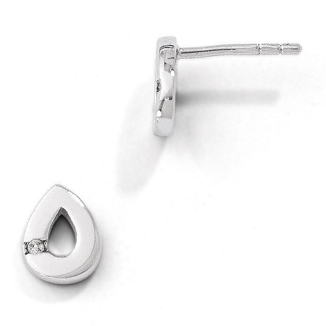 .02ct. Diamond Earrings Sterling Silver QW214