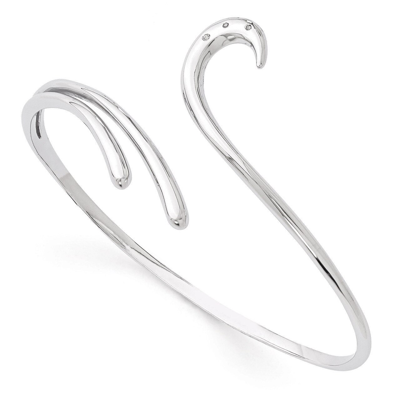 .02ct. Diamond Swirl Bangle Bracelet Sterling Silver QW233, MPN: QW233, 883957503462