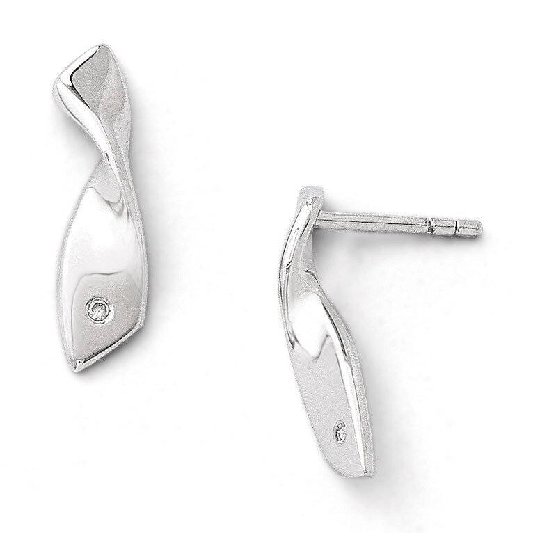 .02ct. Diamond Earrings Sterling Silver QW239