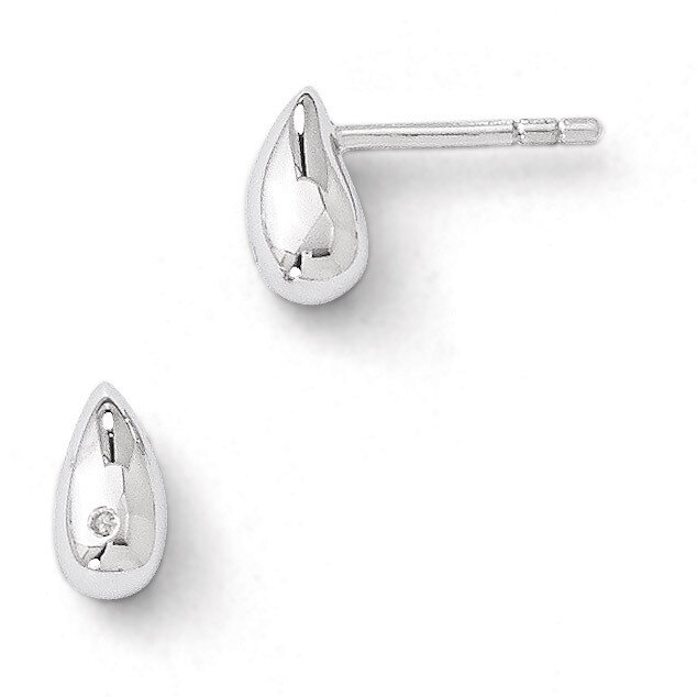 .01ct. Diamond Earrings Sterling Silver QW240