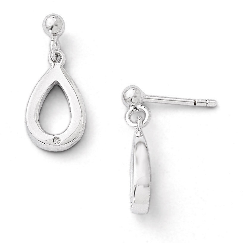 .01ct. Diamond Earrings Sterling Silver QW249