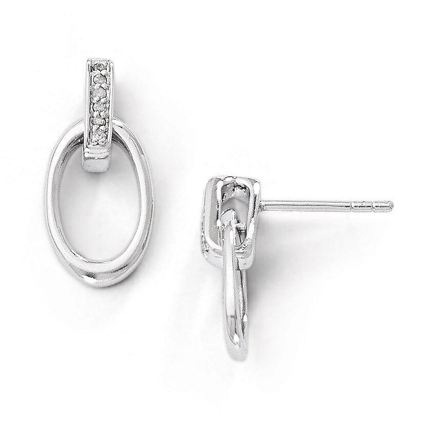 .06ct. Diamond Earrings Sterling Silver QW252