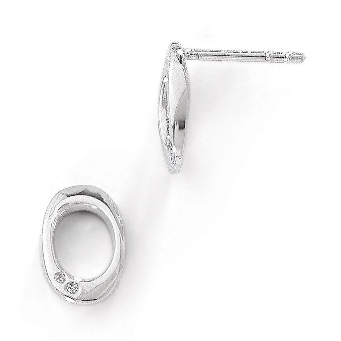 .015ct. Diamond Earrings Sterling Silver QW257