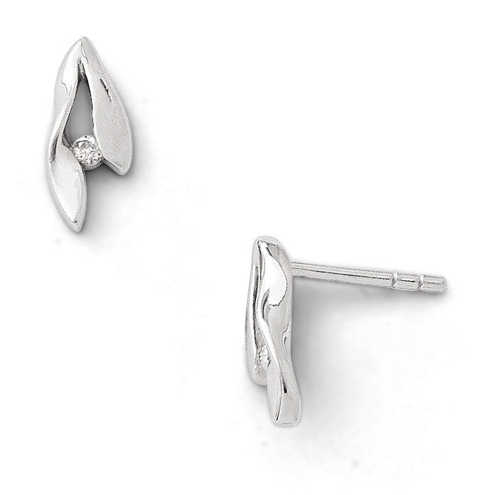 Earrings Sterling Silver Diamond QW296