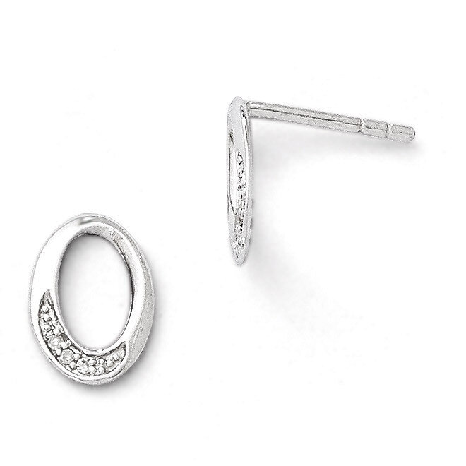.01 ct Diamond Post Earrings Sterling Silver QW374