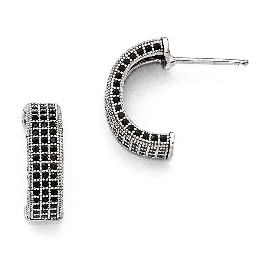 Post Earrings Sterling Silver &amp; Cubic Zirconia Polished QMP1043, MPN: QMP1043, 883957049861