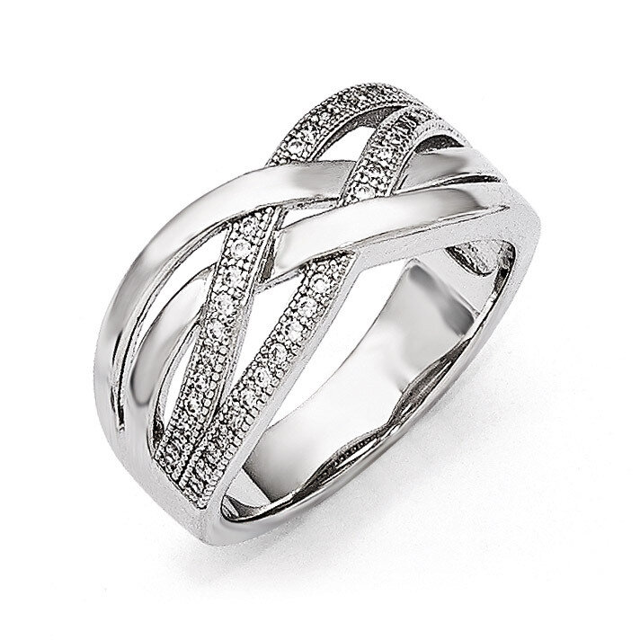 Ring Sterling Silver &amp; Cubic Zirconia Polished QMP1055, MPN: QMP1055, 886774577838