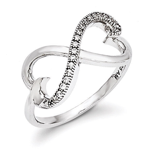 Heart Ring Sterling Silver & Cubic Zirconia QMP1091