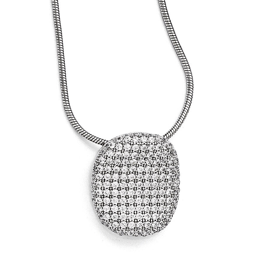 Necklace Sterling Silver &amp; Cubic Zirconia Polished QMP110-18, MPN: QMP110-18, 191101277467