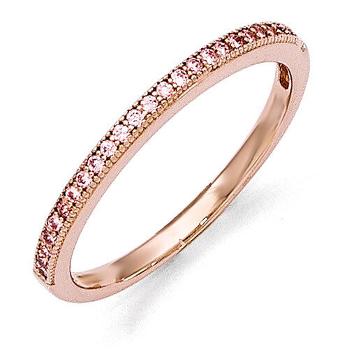 Polished Ring Sterling Silver Rose Gold-plated Cubic Zirconia QMP1133, MPN: QMP1133, 886774578033