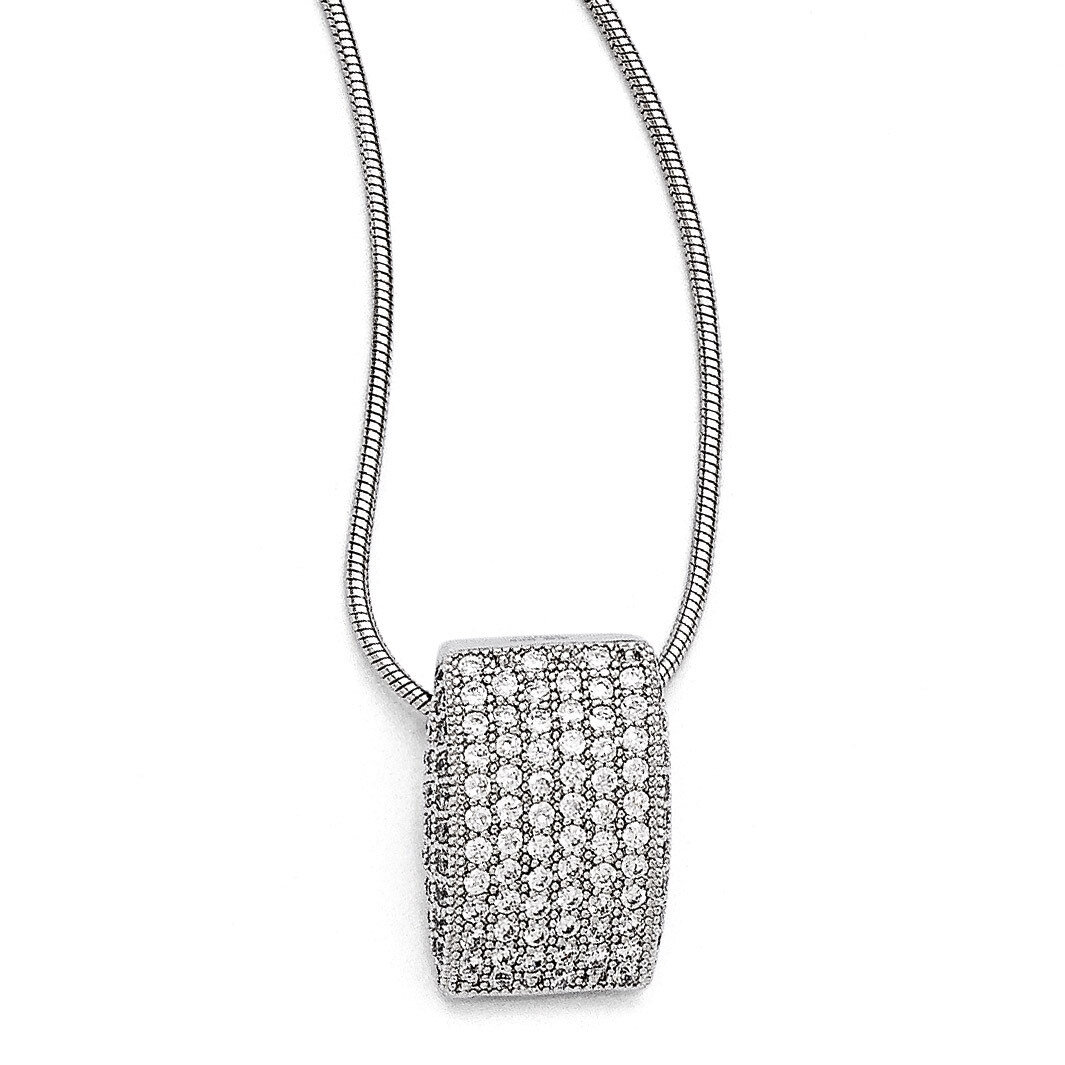 Fancy Necklace Sterling Silver &amp; Cubic Zirconia Polished QMP114-18, MPN: QMP114-18, 191101277474
