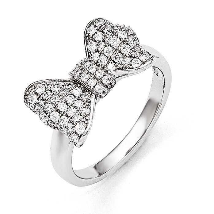 Bow Ring Sterling Silver & Cubic Zirconia QMP1143