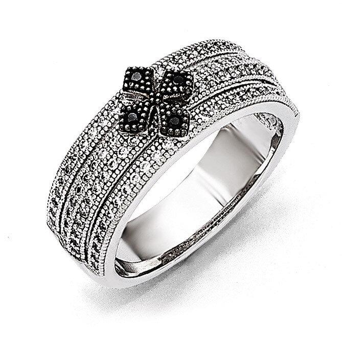 Cross Ring Sterling Silver &amp; Cubic Zirconia Polished QMP1185, MPN: QMP1185,