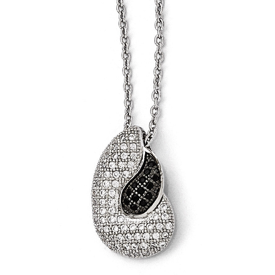 Necklace Sterling Silver & Cubic Zirconia Polished QMP1239-18