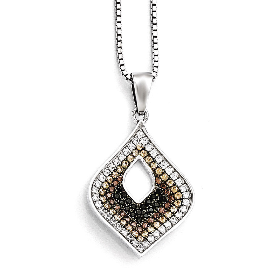 Necklace Sterling Silver & Cubic Zirconia QMP1280-18