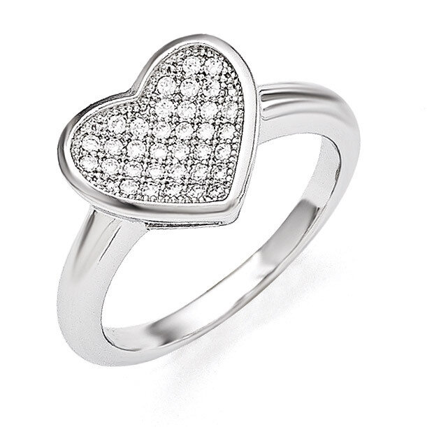 Heart Ring Sterling Silver &amp; Cubic Zirconia QMP138, MPN: QMP138, 191101277504