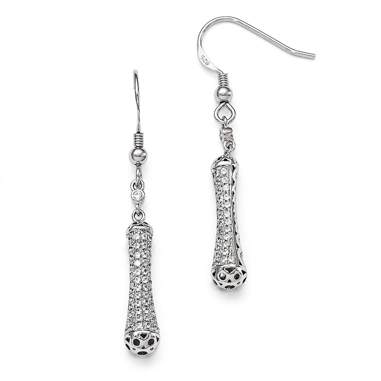 Dangle Earrings Sterling Silver &amp; Cubic Zirconia QMP159, MPN: QMP159, 883957035659