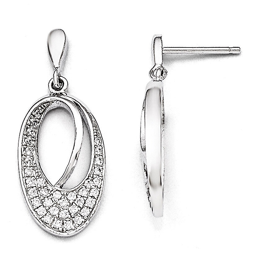 Dangle Post Earrings Sterling Silver &amp; Cubic Zirconia QMP190, MPN: QMP190, 883957050331