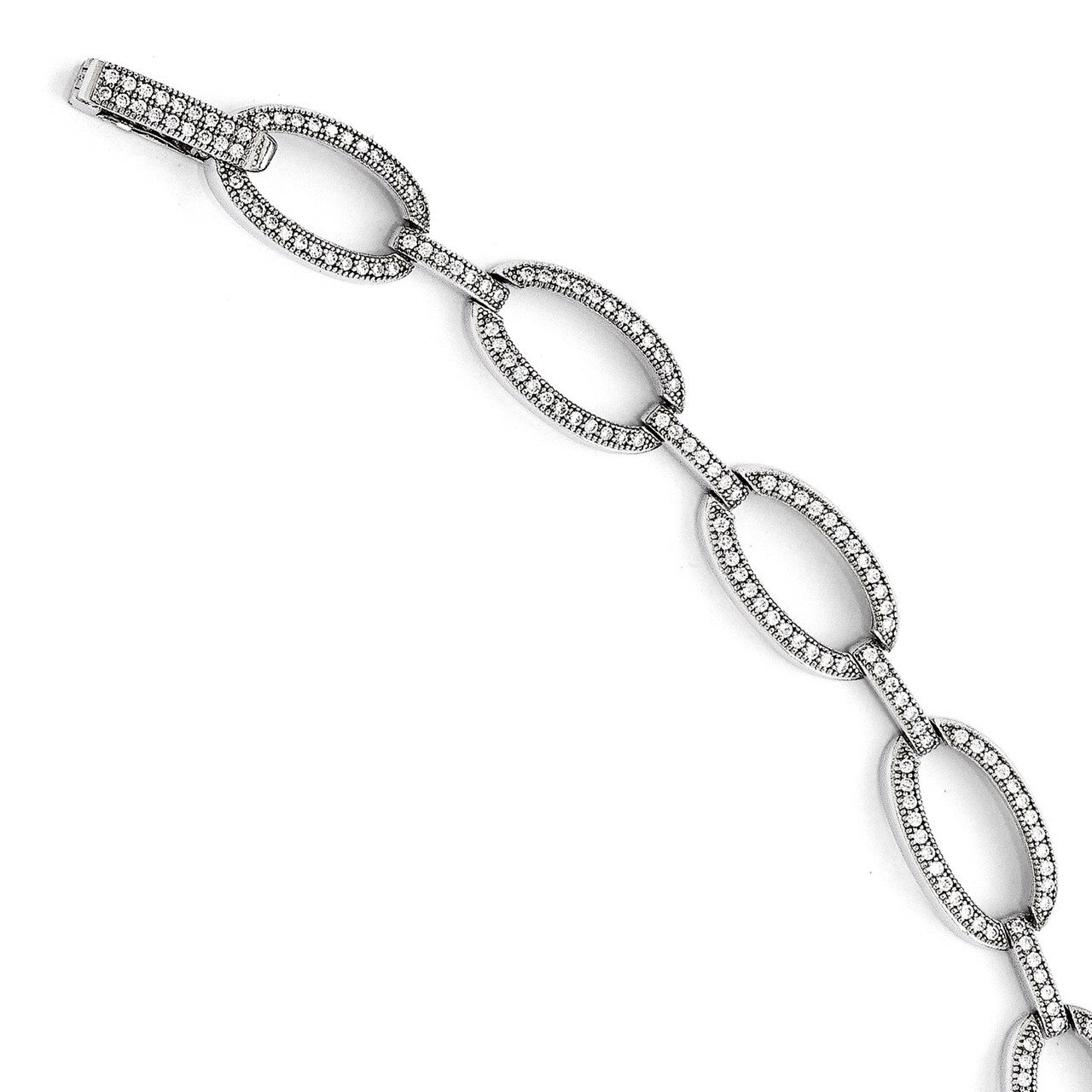 Bracelet Sterling Silver & Cubic Zirconia Polished QMP331-7.25