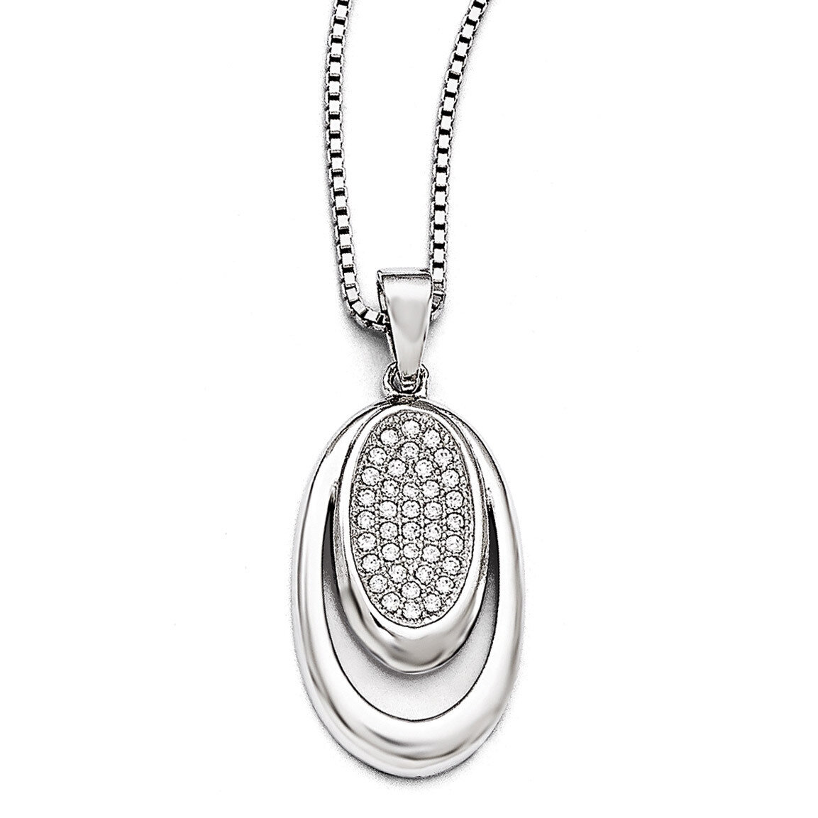 Necklace Sterling Silver &amp; Cubic Zirconia QMP353-18, MPN: QMP353-18, 883957526614